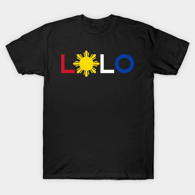 Lolo - Grandfather - Filipino Flag Colors w/Sun T-Shirt by PixelTim